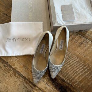 Jimmy Choo Romy Ivory Shooting Crystals on Satin